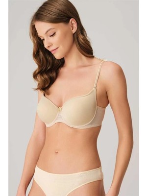 Pileli Store  Balenli Desteksiz Dolgusuz Askıları Çıkabilen Yumuşak Süngerli Günlük Klasik T-Shirt Sütye