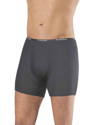 Pileli Store Bambu Düz Renk Erkek Boxer Füme - 1275A