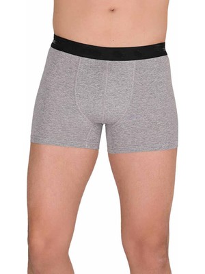 Pileli Store Pamuk Modal Likralı Esnek Erkek Boxer Gri 4476B