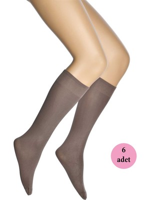 Pileli Store 6 Adet Mikro 70 Dizaltı Kadın Çorap Vizon 86