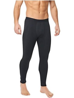 Pileli Store Erkek Içi Pamuklu Termal Pijama Tayt Içlik Siyah
