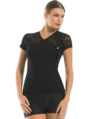 Pileli Store Berrak Kadın Floklu Kravize Atlet Elastane 2174