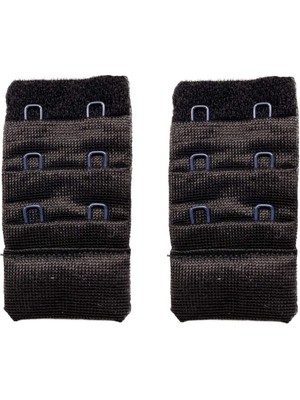 Pileli Store 2 Adet Agraf Sütyen Uzatma Kopçası 3 Sıra / 2 Kanca Siyah