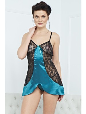 Pileli Store Kadın Şık Saten Gecelik Takım 3526 - Royaleks