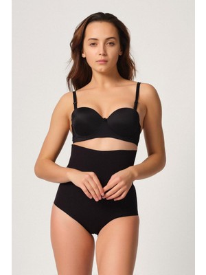 Pileli Store  Siyah Mı Emay 2708 Lazer Yüksek Bel Kesim Slip Hayalet Korse