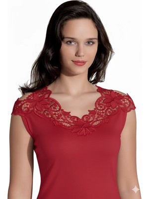 Pileli Store Şahinler Arkası Güpürlü Atlet B396