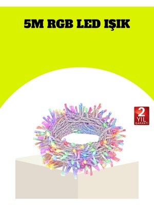 Pileli Store Enerji Tasarruflu Şeffaf Kablo 5 M 50 LED Dekor Işık