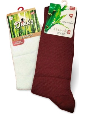 Pileli Store 2 Çift Ducks Bambu Dikişsiz Çorap Renk1