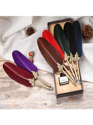 Pileli Store Mürekkepli Divit Kalem ve Deri Defter