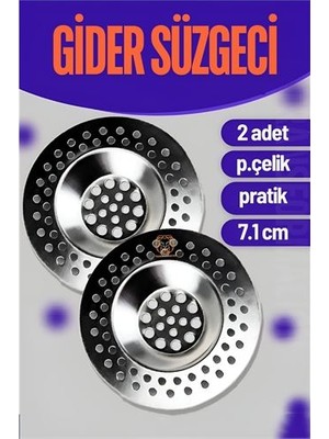 Pileli Store Turk Çelik Lavabo Süzgeci 2 Adet