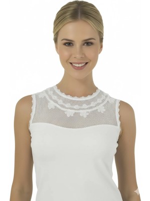 Pileli Store Berrak Göğüsü Tüllü Bluz 2633