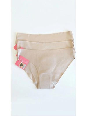 Zi 3 Adet 1 Paket Kahve Klasik Basic Lazer Kesim Bikini Külot