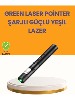 Pileli Store 5000MW Yeşil Lazer Pointer Profesyonel Uzun Menzilli