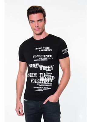 Pileli Store 046 Yazı Baskılı Erkek Tşört