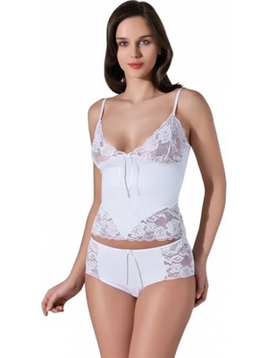 Pileli Store Beyaz Dantelli Iç Çamaşırı Takımı
