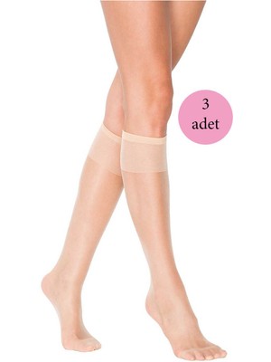 Pileli Store 3 Adet Süper Ince 15 Den Mat Pantolon Çorabı Açık Ten