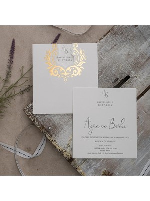 ABC Ofis Düğün Davetiyesi Eko Polen Davetiye Baskılı 40331