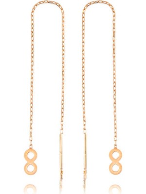 Pileli Store 925 Ayar Gümüş Zincirli Sonsuzluk Küpe EA1160055 (72)