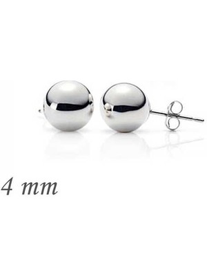 Pileli Store 925 Ayar Gümüş Top Küpe  4 mm EA1160221 (72)