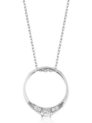 Pileli Store 925 Ayar Gümüş Tek Taş Yüzük Kadın Gümüş Kolye PT2610429 (72)