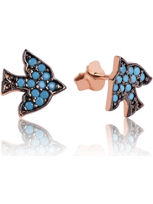 Pileli Store 925 Ayar Gümüş Çivili Kırlangıç Küpe EA1160068 (72)