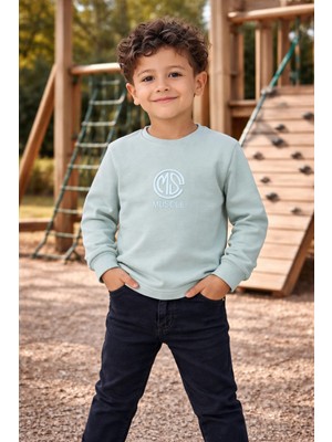 GMG Collection Baby Erkek Çocuk Baskılı Bisiklet Yaka Çocuk Sweatshirt
