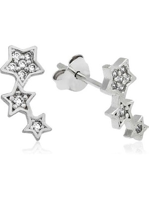 Pileli Store 925 Ayar Gümüş Kayan Yıldız Çivili Küpe EA1160227 (72)