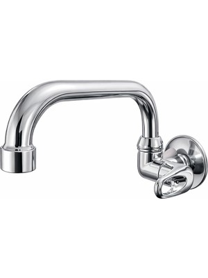 Akçay Duvardan Tekli Rekorlu Musluk-Mix Batarya Uyumlu Mutfak/lavabo Musluğu Krom