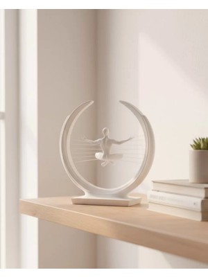 Marsilyan 3D Zen Heykeli Modern Ay Tasarımlı Meditasyon Biblosu