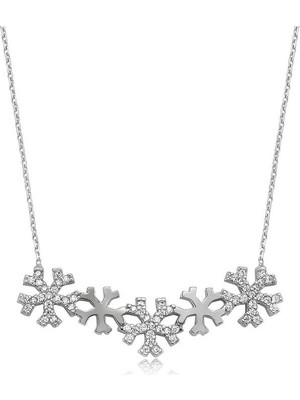 Pileli Store 925 Ayar Gümüş Kar Taneleri Kadın Gümüş Kolye PT0461131 (72)