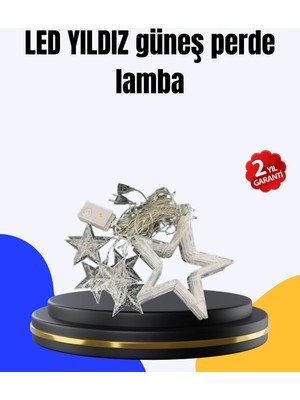 Pileli Store Dekoratif Yıldız Peri LED Perde 3x3 Metre Ortam Işığı