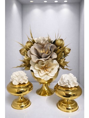 Maviessa Gold Eva Beyaz Mercan Set