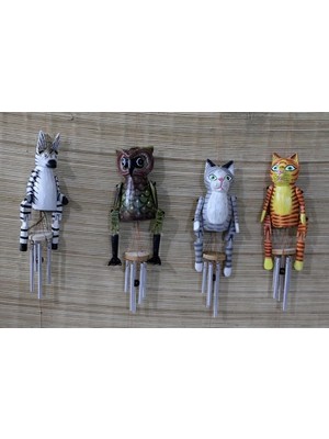 Pileli Store Ahşap Hayvan Figürlü Çan No:2