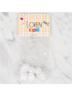 Pileli Store Loren Crafts 8 Li Beyaz Uğur Böceği Düğme - 639