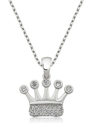 Zenvia 925 Ayar Gümüş Taç Kadın Gümüş Kolye T4216 (72)