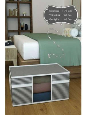 Pileli Store Mega Boy Pencereli Hurç Çok Amaçlı Düzenleyici Saklama Kutusu 40X40X75 cm 0256