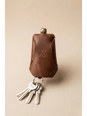 Oh Deer Leather - Hakiki Deri Cüzdan Tipi  Organizer Anahtarlık – Anahtarları Koruyan Kompakt Tasarım - Kahverengi