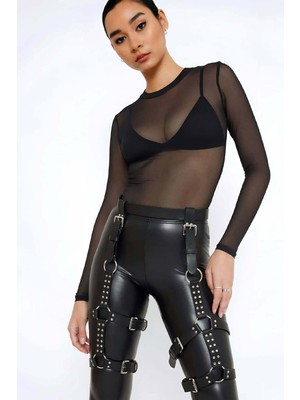 Pileli Store Deri Kemer Bacak Harness - 862