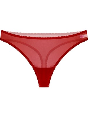 Pileli Store Büyük Beden Kadın Kırmızı Fantezi Bato Külot