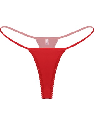 Pileli Store Büyük Beden Kırmızı Fantezi String