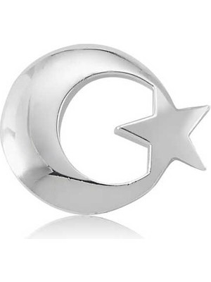 Zenvia 925 Ayar Gümüş Ay Yıldız Rozet T8339 (72)