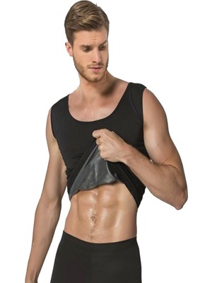 Pileli Store Siyah Erkek  Termal Sauna Atlet - 744