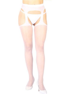 Pileli Store Beyaz Özel Bölgesi Açık Fantazi Külotlu Çorap BRF1054