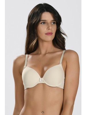 Pileli Store Ten Rengi Hafif Destekli Sütyen