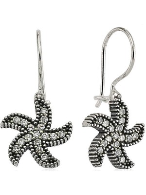 Zenvia 925 Ayar Gümüş Deniz Yıldızı Sallantılı Küpe EA1760008 (72)