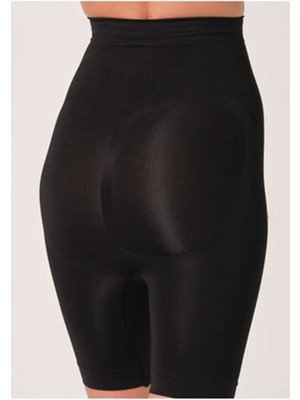 Pileli Store Siyah Kadın Kalça Kaldırıcı Dikişsiz Korse - 760
