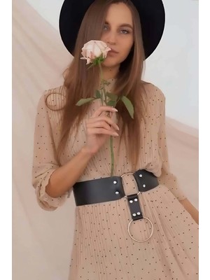 Pileli Store Şık Deri Kemer, Halka Detaylı Kemer - 610