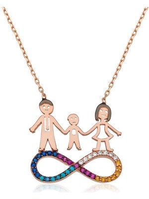 Zenvia 925 Ayar Gümüş Sonsuzluk Aile Kadın Gümüş Kolye PT26109163 (72)