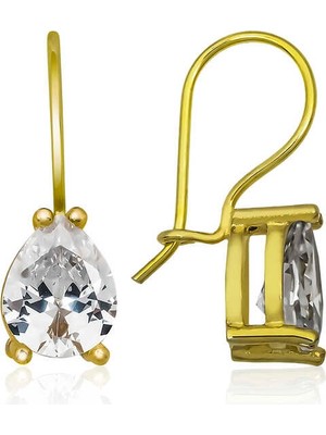 Zenvia ​925 Ayar Gümüş Gold Sallantılı Damla Küpe T5691 (72)