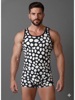 Pileli Store Erkek Desenli Tank Top Boxer Takımı